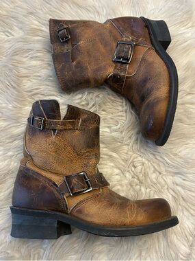 FRYE Leather Short Engineer Boots